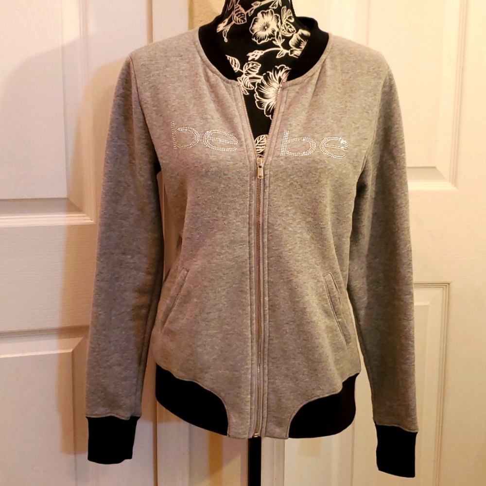 Bebe Gray Zip Up Jacket S
